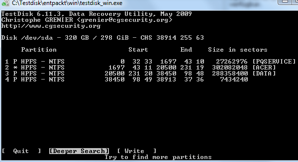 PNG Hits Klicke auf die Grafik für eine größere Ansicht Name: Testdisk Status Änderungsversuch2.PNG Hits