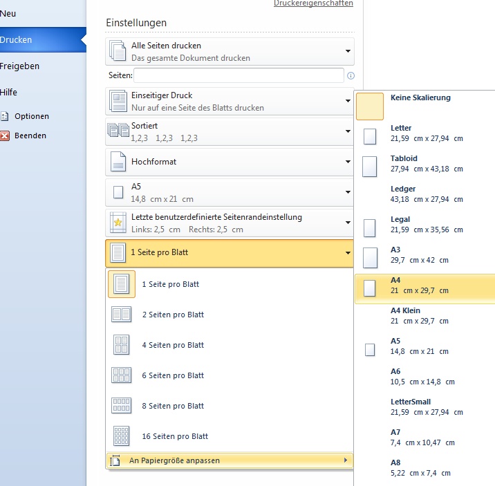 Office 2010 Word Doc Von A4 Auf A5 Skalieren Zum Drucken Computerbase Forum