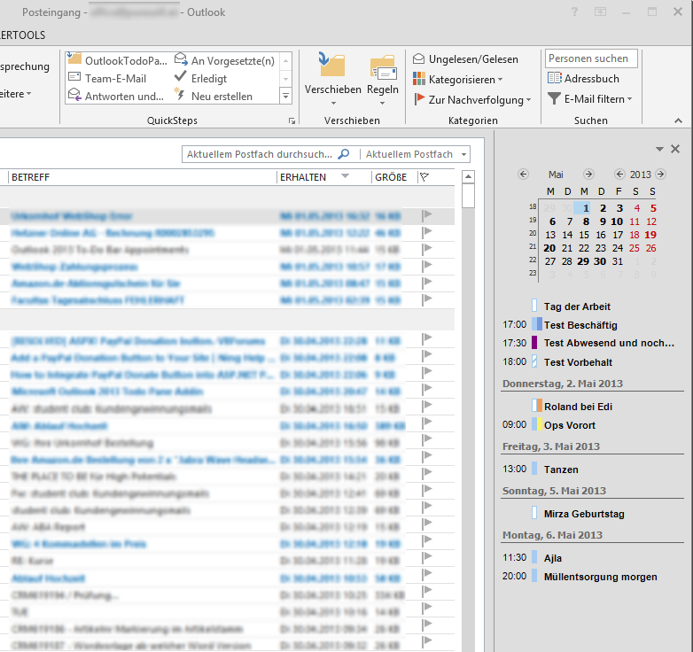 Outlook Kalender Zeigt 1 An 