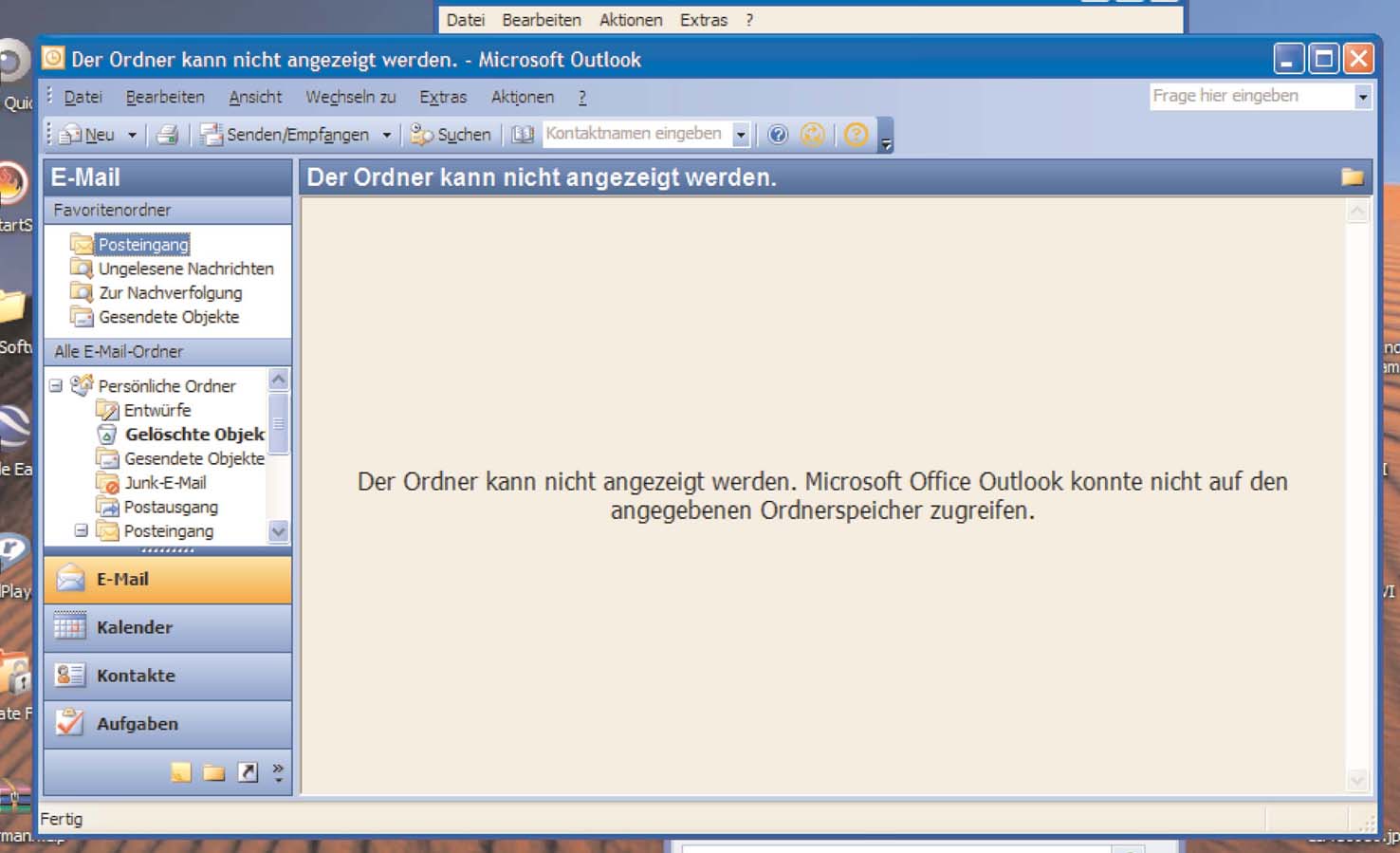 Outlook 2013 Ordner Kann Nicht Angezeigt Werden