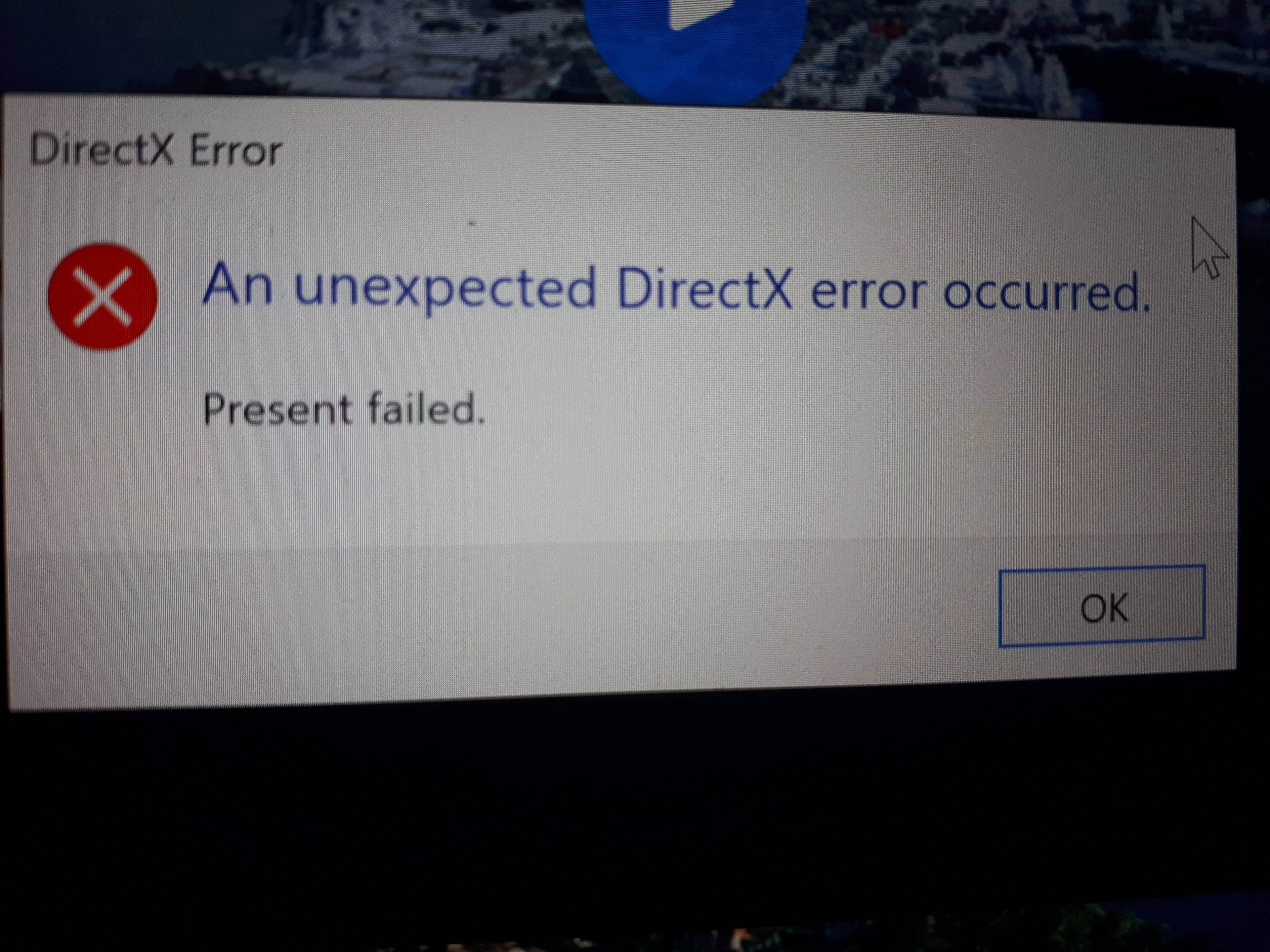 An unexpected directx error occurred как исправить