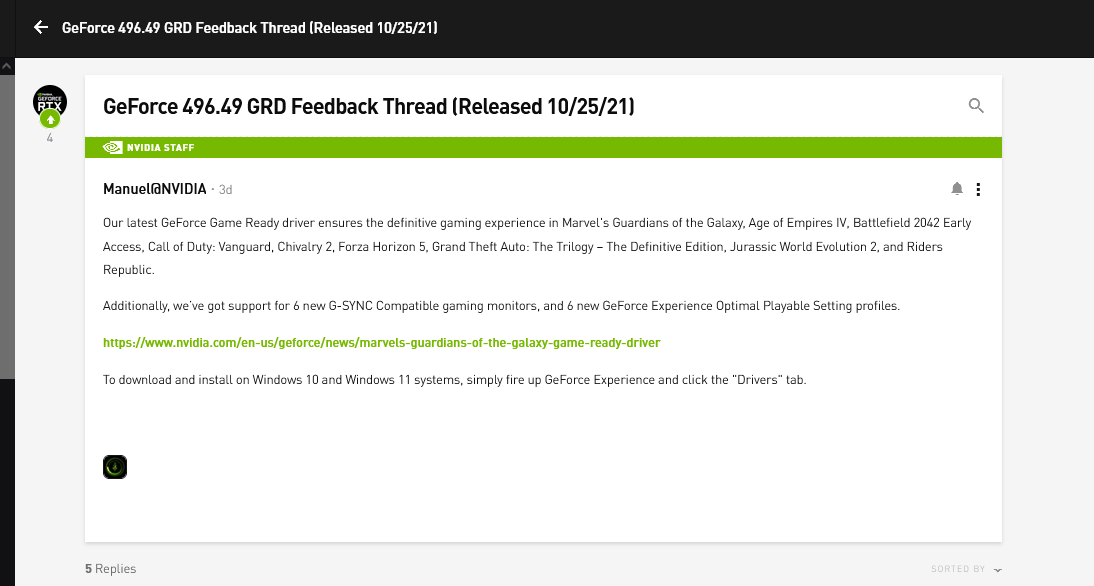 2021-10-25 17_09_41-GeForce 496.49 GRD Feedback Thread ( _ NVIDIA GeForce Forums.png