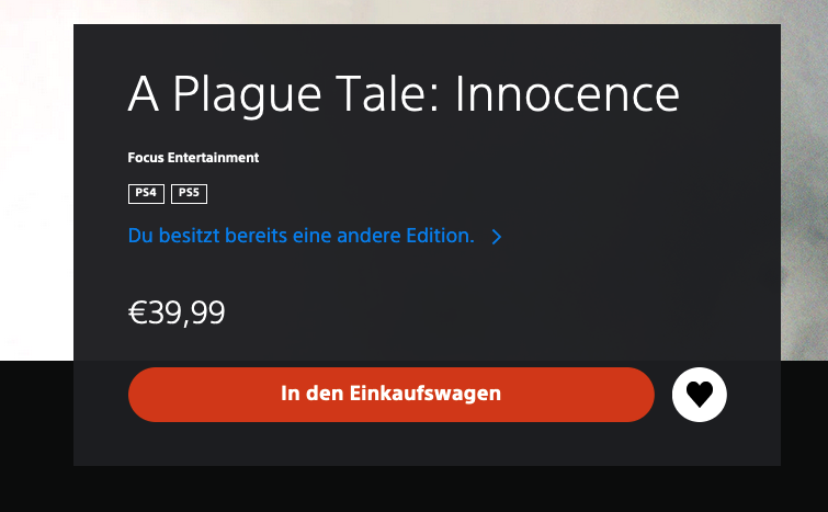 A Plague Tale: Innocence (Playstation 4 / PS4) – RetroMTL