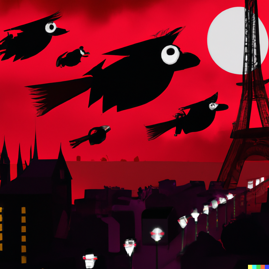 DALL·E 2022-11-09 19.21.45 - Red Birds Will Fly Out Of The East And Destroy Paris In A Night, ...png
