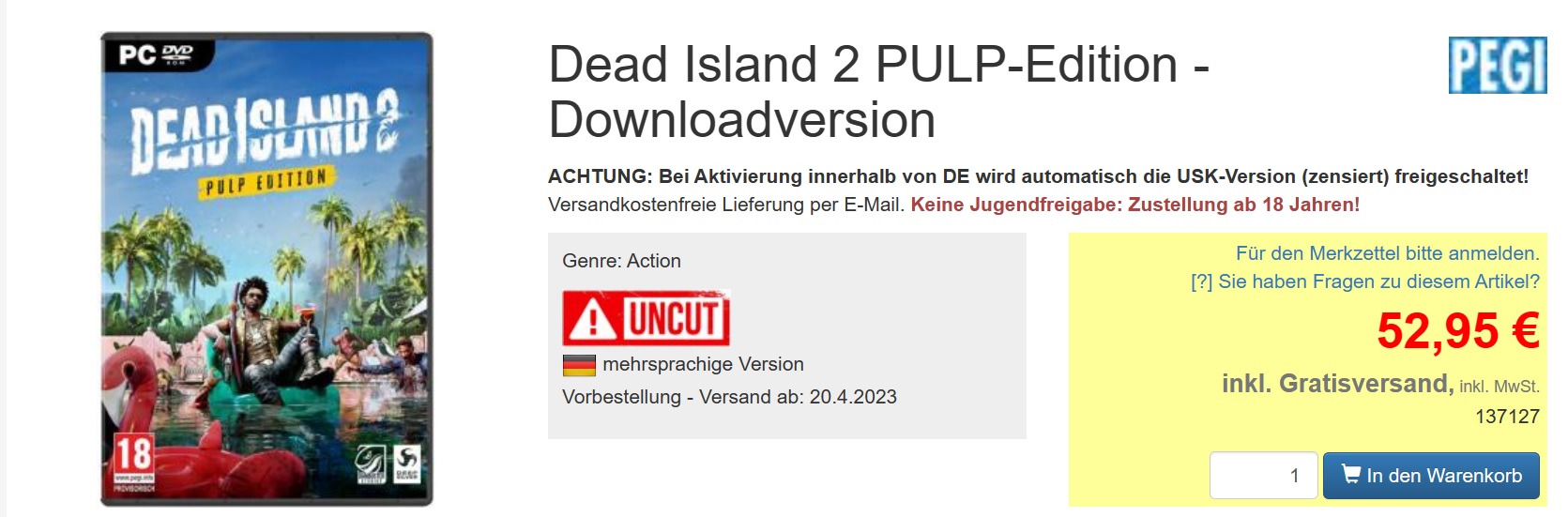 Dead Island 2 PULP Edition - PS5 (USK)