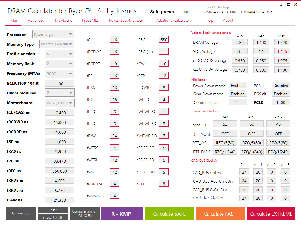 DRAM Calculator Crucial Micron E Dies @ 3600MhZ Safe Settings.png