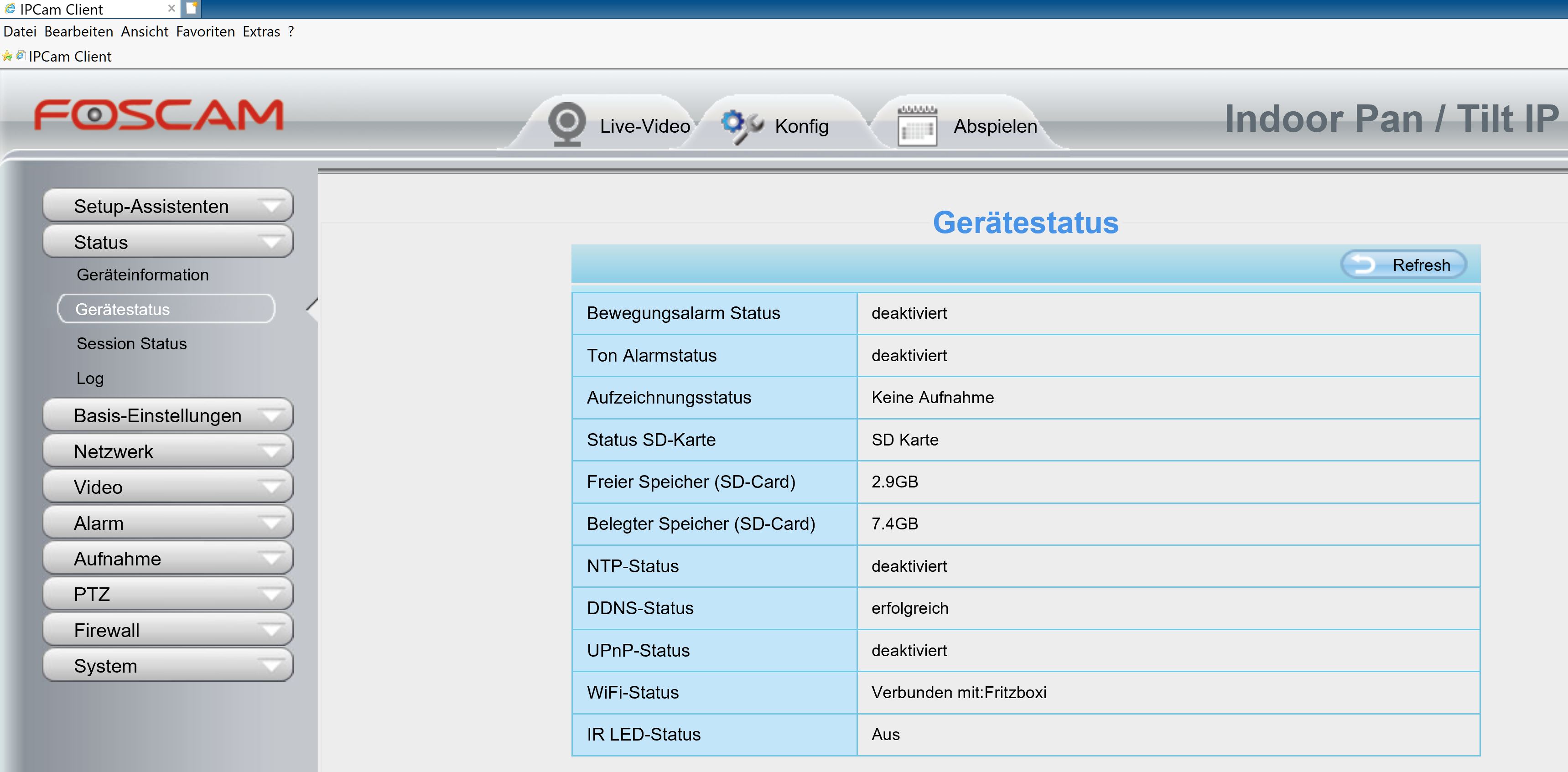 Foscam Web GUI - Erfolgreich.JPG