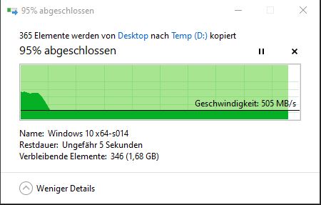 Kopieren von über 40GB auf eine 850Pro 256GB.JPG