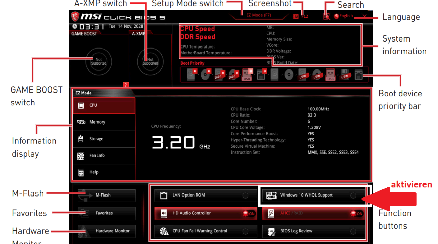 Bios msi как установить windows с флешки