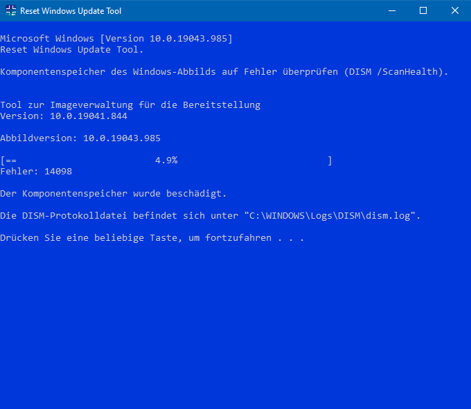 Reset Windows Update Tool Komponentenspeicher beschädigt.png