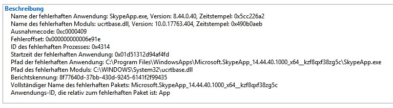 Skypeapp Exe Sturzt Immer Wieder Plotzlich Ab Computerbase Forum