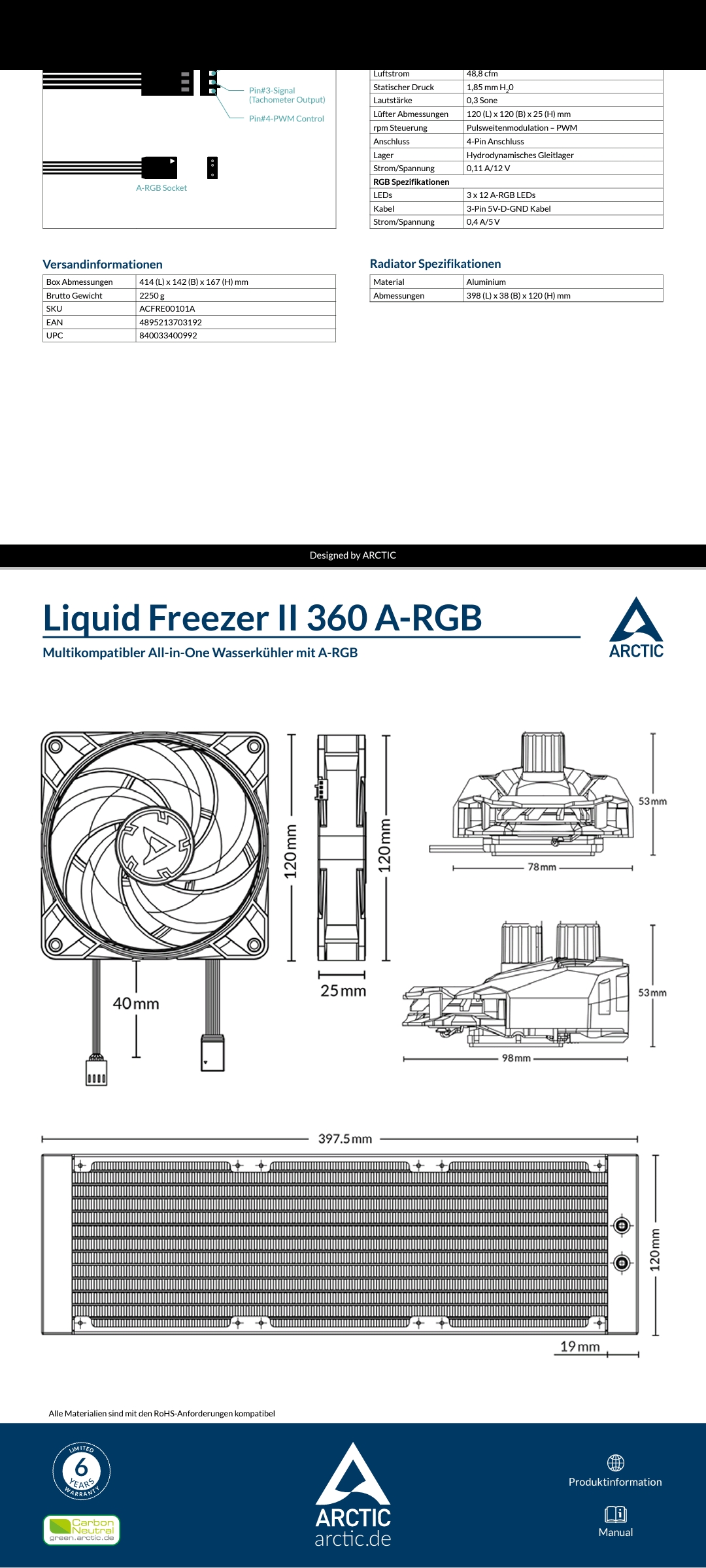 Arctic Liquid Freezer II 360 A-RGB im Test - ComputerBase