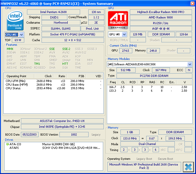 Sony PCV-RSM21(CE) - System Summary.png