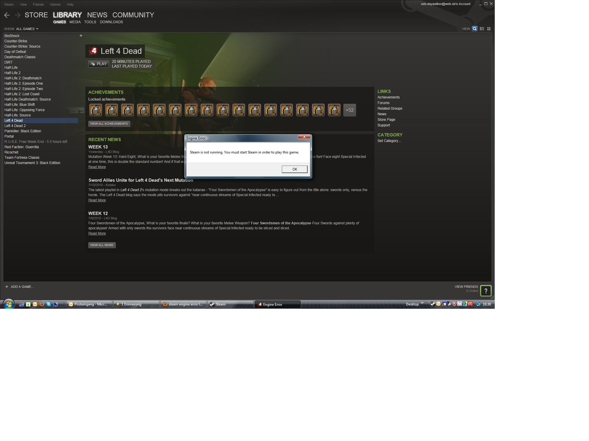 Engine Error - Steam is not running | ComputerBase Forum